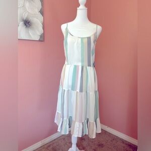 Striped Multicolor Sleeveless Dress